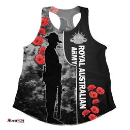 Australia Women Racerback Singlet - Royal Australian Army Anzac Day Camouflage Style