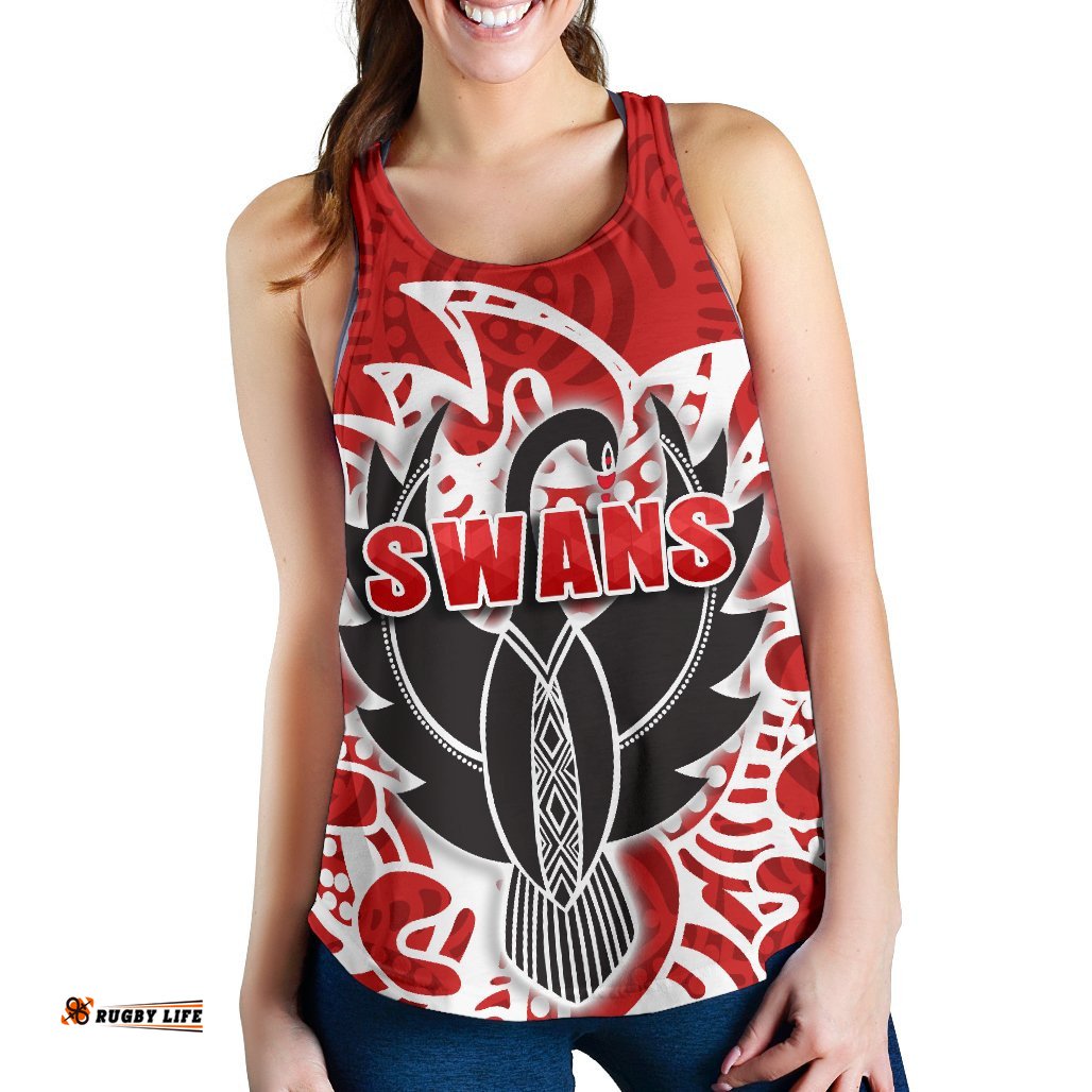 Sydney Women Racerback Tank Simple Indigenous Swans