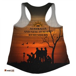 Australia Women Racerback Singlet - Anzac Day Australia And New Zealand Remembers