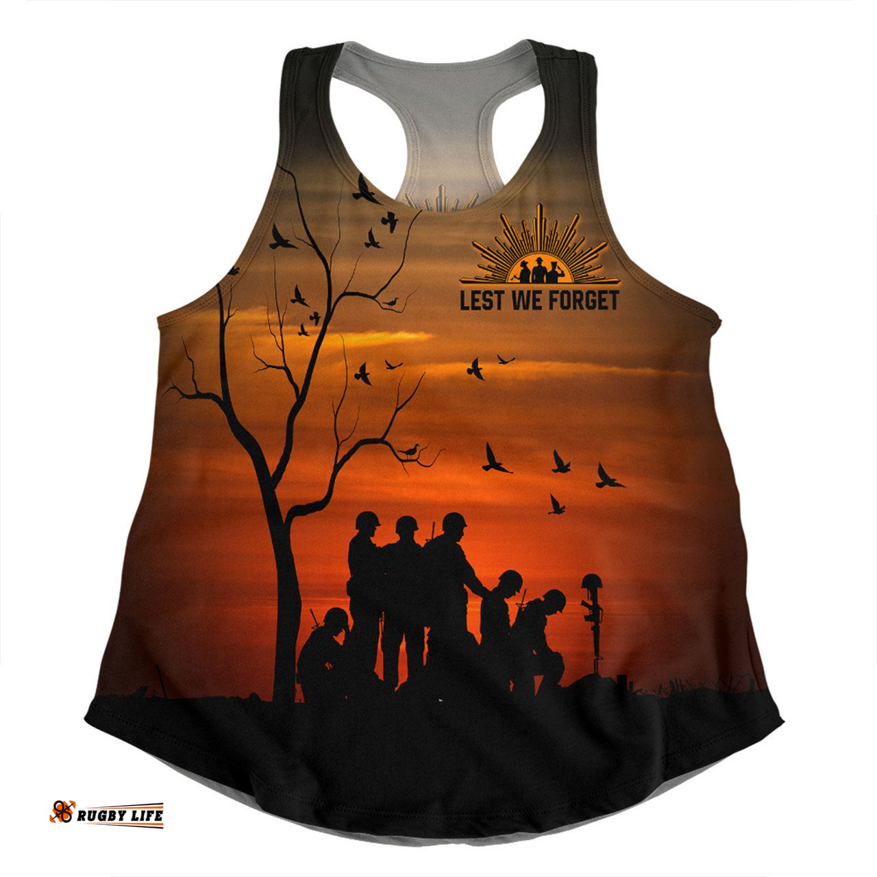 Australia Women Racerback Singlet - Anzac Day Australia And New Zealand Remembers