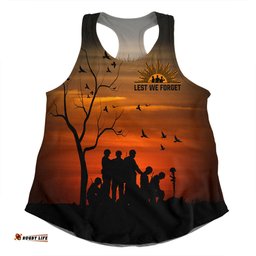 Australia Women Racerback Singlet - Anzac Day Australia And New Zealand Remembers