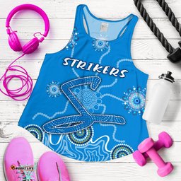 Adelaide Strikers Women Racerback Tank Indigenous Blue Energy