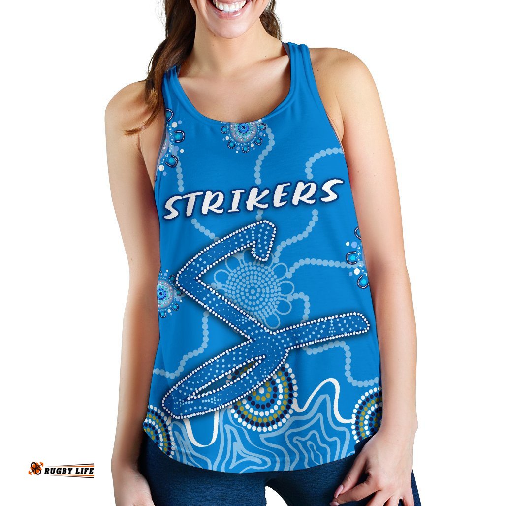 Adelaide Strikers Women Racerback Tank Indigenous Blue Energy