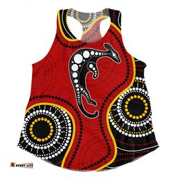 Australia Women Racerback Singlet Aboriginal Art With Kangaroo