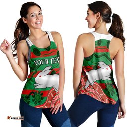 Custom Personalised Rabbitohs Nippy Women Racerback Tank Indigenous