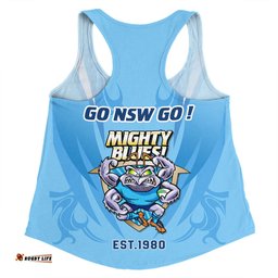 New South Wales Blues Women Racerback Singlet Custom State Of Origin 2024 Passionate Fan Born To Win Ver 1