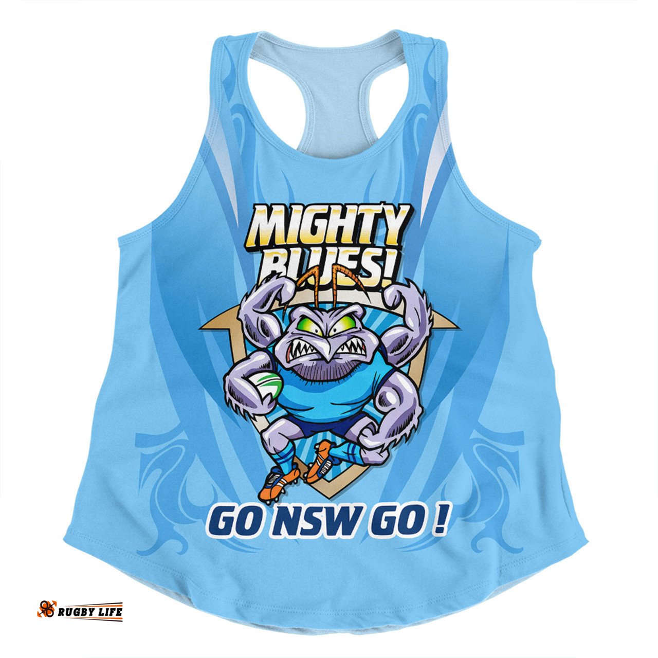 New South Wales Blues Women Racerback Singlet Custom State Of Origin 2024 Passionate Fan Born To Win Ver 1