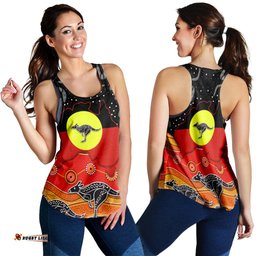 Aboriginal Flag Women Racerback Tank Map Aussie