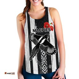 Magpies Anzac Day Women Tank Top Indigenous Art