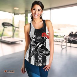Magpies Anzac Day Women Tank Top Indigenous Art