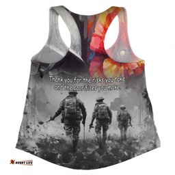 Australia Anzac Day Custom Women Racerback Singlet - Thank You For The Risks You Take Women Racerback Singlet