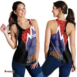 Melbourn Storm Rugby Women Racerback Tank Anzac Day Thunder Style