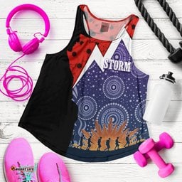 Melbourn Storm Rugby Women Racerback Tank Anzac Day Thunder Style