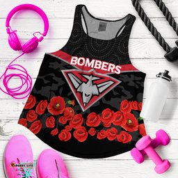 Essendon Bombers Anzac Day Women Tank Top Indigenous Art