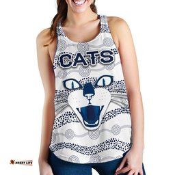 Geelong Women Racerback Tank Cats Indigenous White