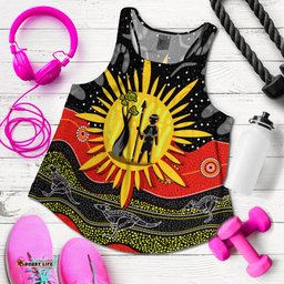 Aboriginal Flag Women Racerback Tank Energetic Aussie