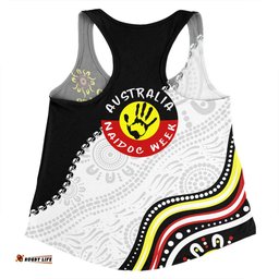 Australia Women Racerback Singlet Naidoc Week Indigenous Culture Inspired Keep the Fire Burning! Blak, Loud and Proud