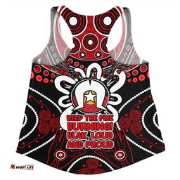 Australia Women Racerback Singlet Naidoc Week Aboriginal Inspired Dot Art Painting And Aussie Lizard