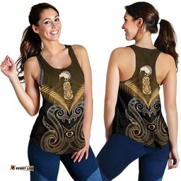 Maori Manaia New Zealand Women Racerback Tank Gold