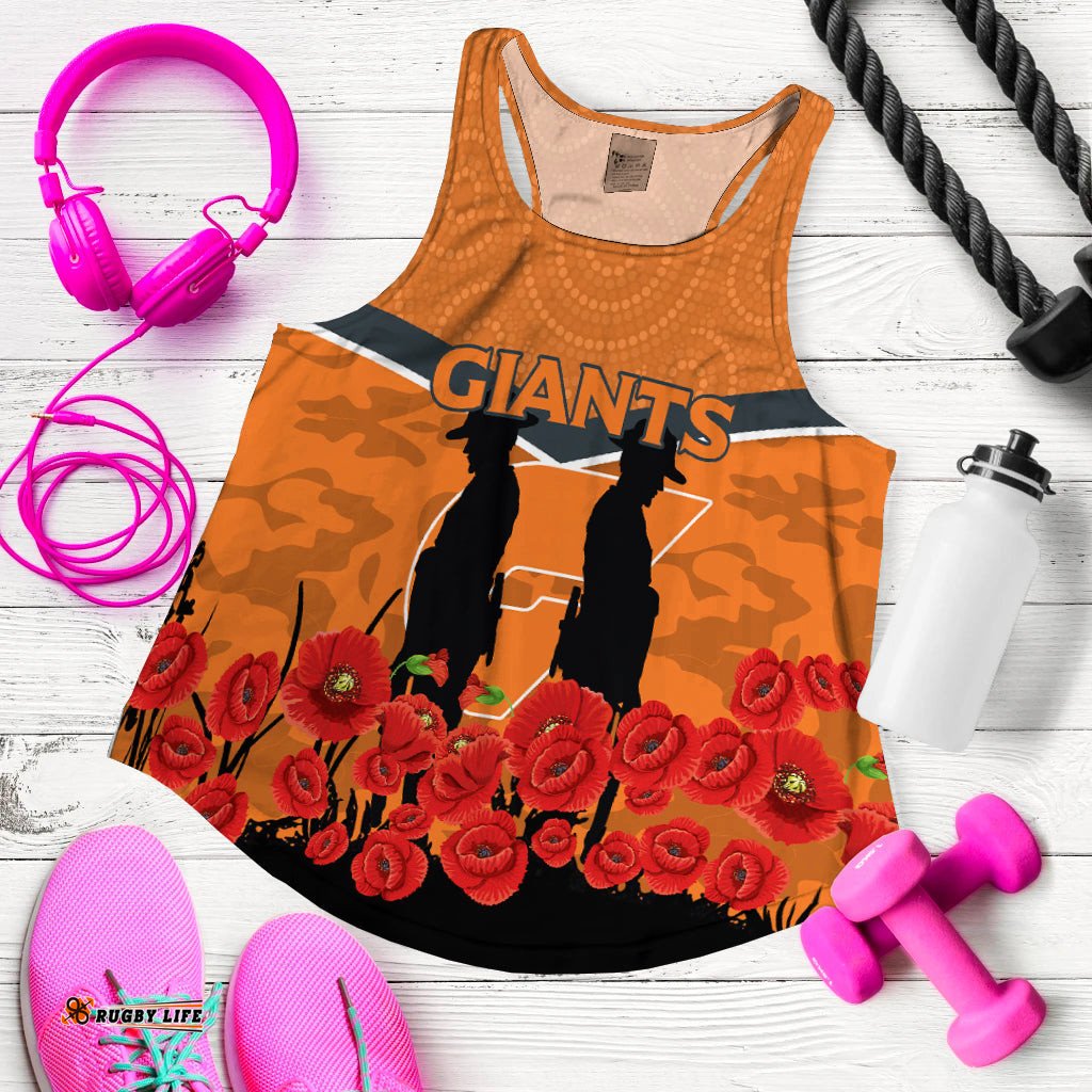 Giants Anzac Day Women Tank Top Indigenous Art