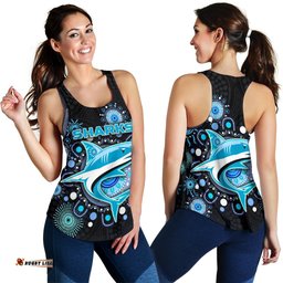 Cronulla Women Racerback Tank Sharks Indigenous