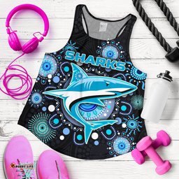 Cronulla Women Racerback Tank Sharks Indigenous