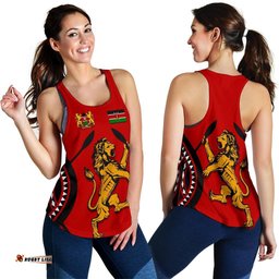 Kenya Rugby Lion Women Racerback Tank Maasai Shield