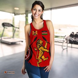 Kenya Rugby Lion Women Racerback Tank Maasai Shield