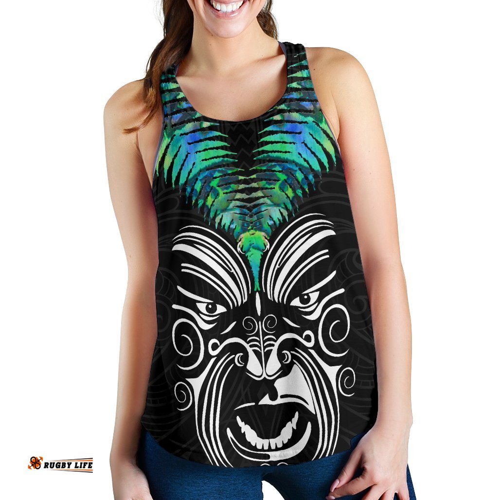 New Zealand Maori Moko Women'S Racerback Tank Paua Shell