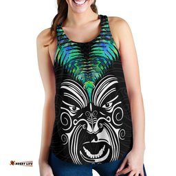 New Zealand Maori Moko Women'S Racerback Tank Paua Shell