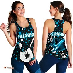 Sharks Indigenous Women's Racerback Tank Minimalism Version
