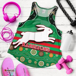 Rabbitohs Women Racerback Tank Indigenous Green