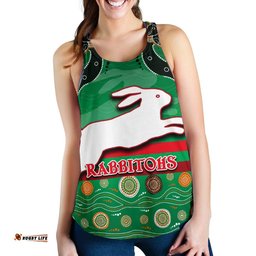 Rabbitohs Women Racerback Tank Indigenous Green