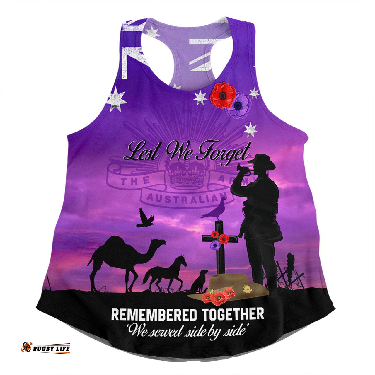 Australia Anzac Day Women Racerback Singlet - Anzac Day We Served Side By Side Women Racerback Singlet