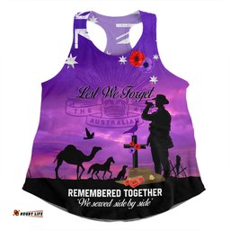Australia Anzac Day Women Racerback Singlet - Anzac Day We Served Side By Side Women Racerback Singlet