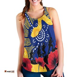 Parramatta Eels Rugby Women Racerback Tank Anzac Day Aboriginal Arts