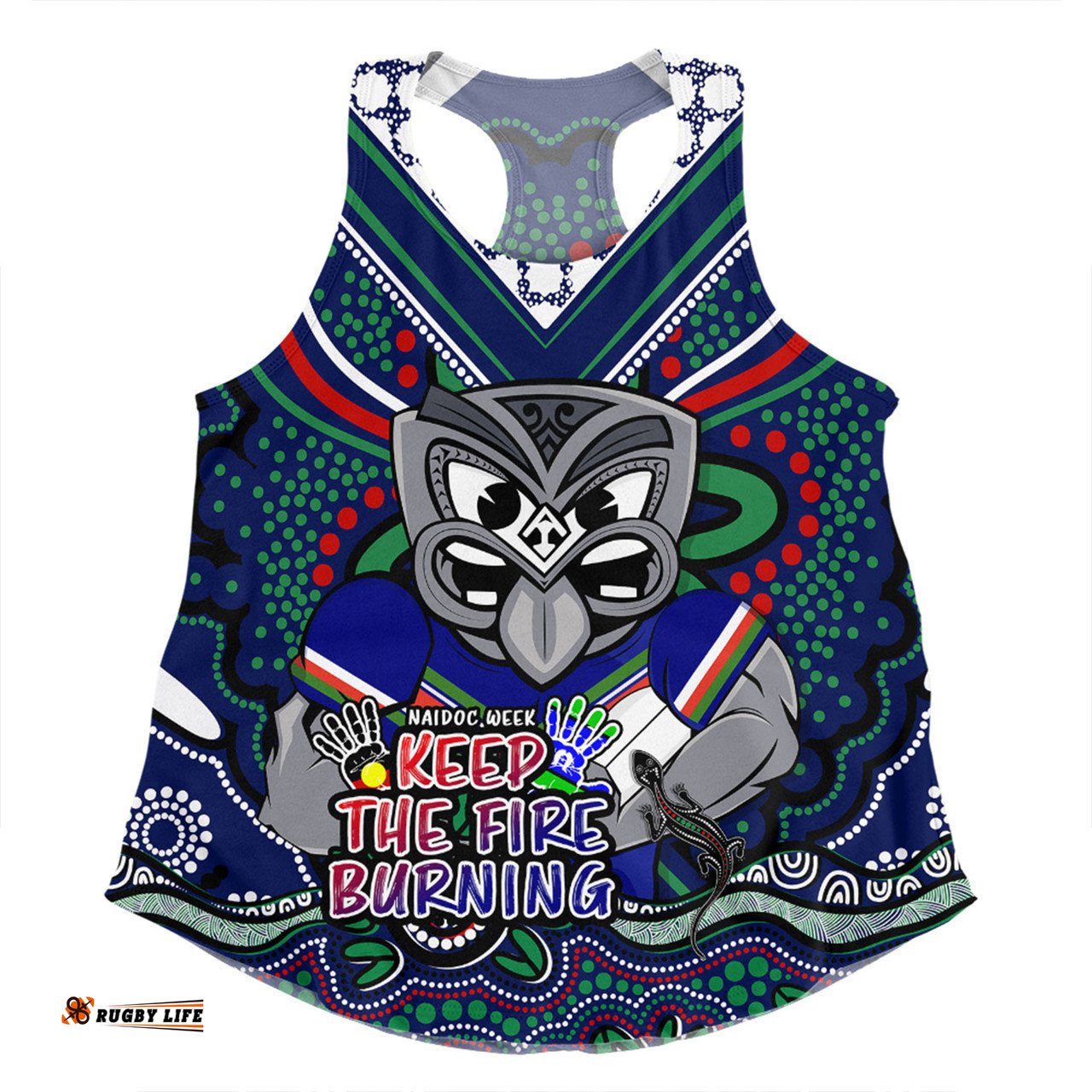 New Zealand Warriors Women Racerback Singlet Aboriginal Inspired Naidoc Week Custom For Die Hard Fan Supporters