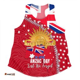 Australia Women Racerback Singlet - Anzac Day Lest We Forget Australian Red Ensign