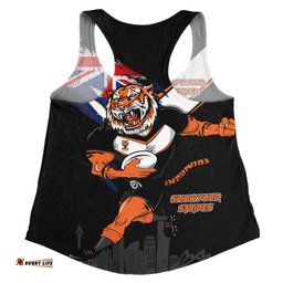 Wests Tigers Women Racerback Singlet Custom For Die Hard Fan Australia Flag Scratch Style