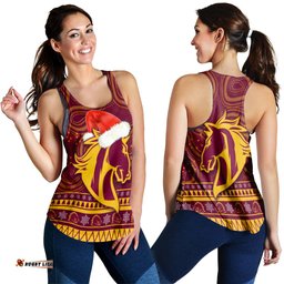 Broncos Christmas Women Racerback Tank Brisbane Indigenous