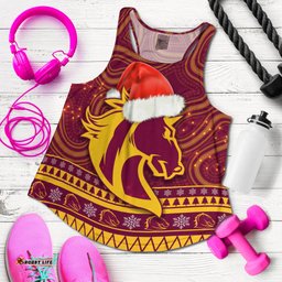 Broncos Christmas Women Racerback Tank Brisbane Indigenous