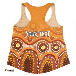 Australia Aboriginal Custom Women Racerback Singlet - Brown Aboriginal Dot Women Racerback Singlet