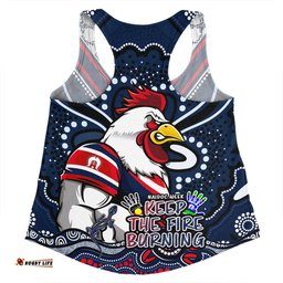 Sydney Roosters Women Racerback Singlet Aboriginal Inspired Naidoc Week Custom For Die Hard Fan Supporters