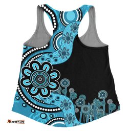 Australia Women Racerback Singlet Aboriginal Indigenous Dot Painting Blue