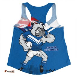Canterbury-Bankstown Bulldogs Women Racerback Singlet Custom For Die Hard Fan Australia Flag Scratch Style