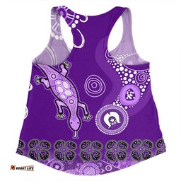 Australia Goanna Aboriginal Women Racerback Singlet - Indigenous Dot Goanna Purple Women Racerback Singlet