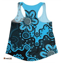 Australia Women Racerback Singlet Aboriginal Style Of Background Blue Grey, Orange