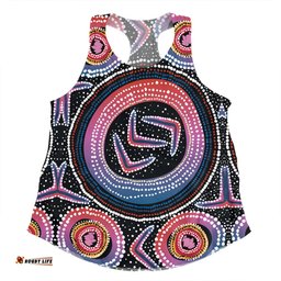 Australia Aboriginal Women Racerback Singlet - Aboriginal Boomerang Dot Art Women Racerback Singlet
