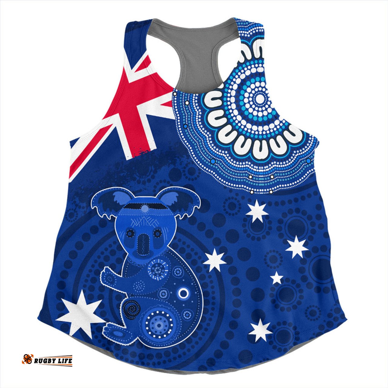 Australia Women Racerback Singlet Flag With Koala Aboriginal