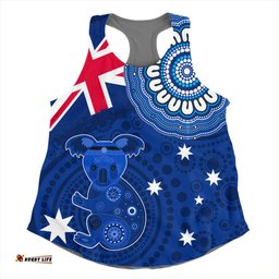 Australia Women Racerback Singlet Flag With Koala Aboriginal
